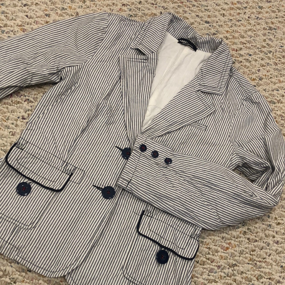 Blazer with details, striped